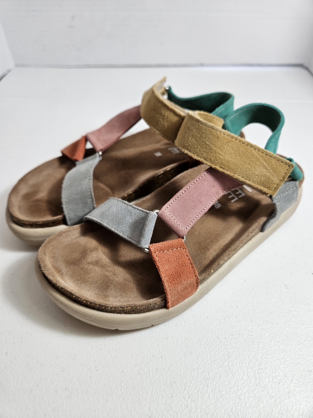 Roolee EU38 Multicolor Suede Strap Sandals Casual Summer Comfort Platform Spain